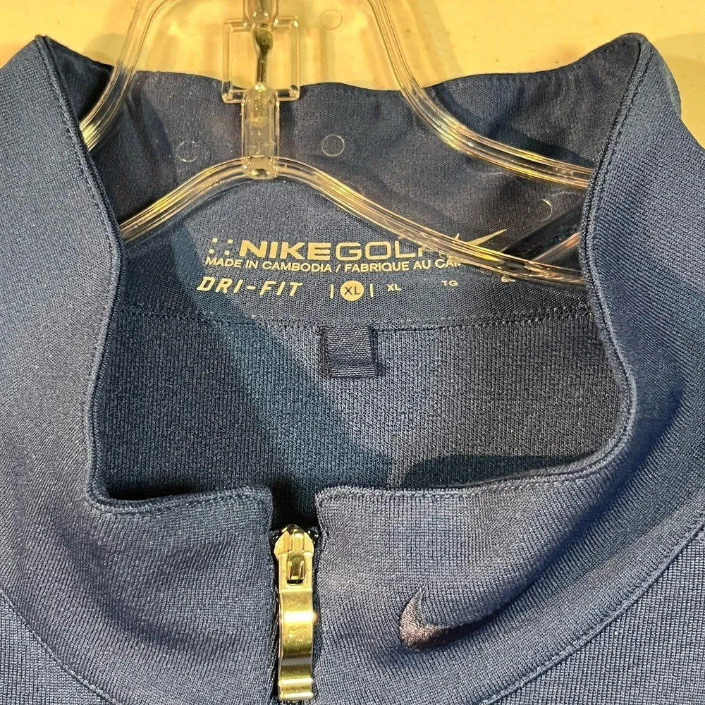 Nike Gold Men's 1/4 Zip Dri Fit Pullover‎ Blue Size XL EUC